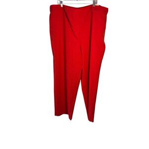 Lane Bryant Womens Red Straight-Leg Pull-On Pants Size 28 High Rise NWT